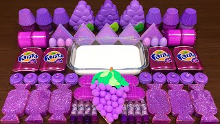 Mixing Random into GLOSSY Slime Satisfying FANTA GRAPE Video [upl. by Assirehs430]