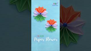 TRICOLOUR Paper Flower ventunoart diy craft diycrafts shortvideo VENTUNOART [upl. by Ramoj]