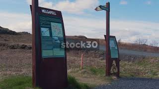 Sign For Helgafell Mountain Snæfellsnes Peninsula Iceland [upl. by Yerffoej]