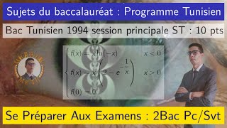 Fonctions Logarithmes  exponentielles — Exam 1994 Principale Tunisie — 2 Bac PcSvt [upl. by Atneuqal]