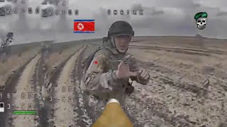 Horrible Ukrainian FPV drones brutally blow up fleeing North Korean soldiers during siege of Kursk [upl. by Yzdnil500]