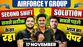 Airforce Exam Second Shift Solutions  17 November Second Shift For Airforce Exam Solutions 2024 [upl. by Egide]