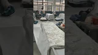 Curtainshower curtainbedsheet hemming sewing machine automatic stitiching [upl. by Ellenod]