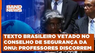 Resolução brasileira vetada no Conselho de Segurança da ONU Professores comentam [upl. by Zanahs853]