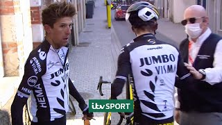 George Bennett visibly dazed after crash at ParisNice  ITV Sport [upl. by Ahsaeyt]