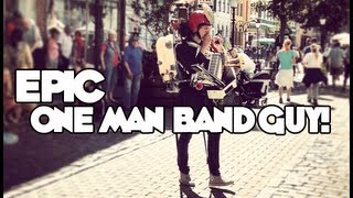 Epic One Man Band Guy Street Performer in Sweden [upl. by Lorien645]