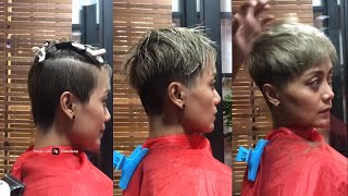 Shorter Pixie Haircut in Barbershop fast video [upl. by Vivle]