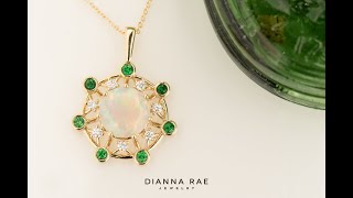 Faceted Ethiopian Opal and Tsavorite Garnet Pendant [upl. by Atilrak]