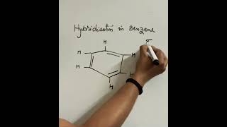 how to find hybridisation of carbon atoms  hybridisation in benzene shorts [upl. by Retnyw]