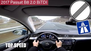 2017 Volkswagen Passat B8 20 BiTDI DSG 240PS POV Autobahn TOP SPEED 1080p Full HD [upl. by Ijuy]