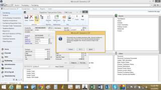 Payables Warning on Open Documents in Dynamics GP 2015 [upl. by Aitahs]