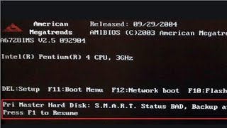 SMART status Bad Hard disk Press F2 Solve [upl. by Flyn]