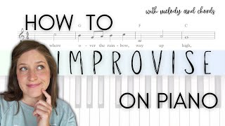 How to Improvise on Piano using a lead sheet 🎶 melody and chords [upl. by Orva949]