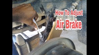 Adjusting air brakes l How to Adjust air brake Adjuster Air brake brake setting l Malayalam [upl. by Airdnaxela336]