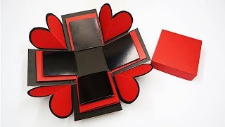 Explosion Box Tutorial for Beginners  How to Make Basic Explosion Box for Valentine Anniversary [upl. by Onaivatco]