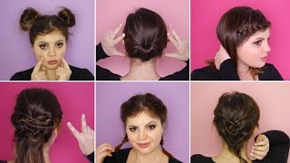 6 acconciature FACILI per capelli CORTI [upl. by Rellia]