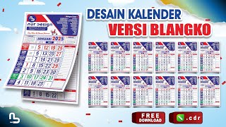 Desain Kalender Versi Blangko  Kalender 2025  Free CDR  nurdesigns [upl. by Elylrac]