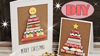 Weihnachtskarten selber basteln 3  Weihnachtsbaum  Christmas Card DIY [upl. by Nonna]