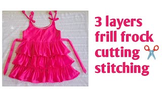 Baby frock cutting and stitching baby dress design [upl. by Maighdiln592]