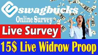 Swagbucks Survey  Live 15 withdraw proof  Survey Work in Bangla [upl. by Leafar]