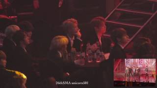 seoul music awards 2017 BTS reaction to GOT7 [upl. by Nan]