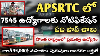 APSRTC Jobs 2024 Notification  APSRTC Conductor jobs 2024  APSRTC Driver jobs 2024 [upl. by Aihtennek]