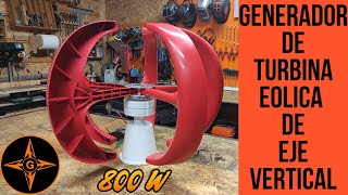 GENERADOR DE TURBINA EOLICA CON EJE VERTICAL  ENERGIA SOSTENIBLE  GINESSOT [upl. by Sevein]