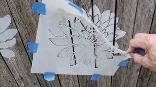 Paint Your Fence With Large Flower Stencils by Cutting Edge Stencils Stencil For Painting On Wood [upl. by Laicram319]