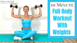 10 Minute Full Body Workout with Weights  For all levels [upl. by Yardley728]