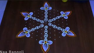 latest karthika masam special melikala muggulu🪔amazing diya rangoli design🪔11×6 dots  Naa Rangoli [upl. by Fallon]