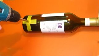 Recycling Idea How to drill a hole in a Wine Bottle [upl. by Itsirc]