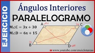 Medidas de los Ángulos internos de un PARALELOGRAMO [upl. by Leandra857]