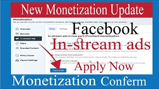 In stream ads setup  Facebook In stream ads Learn more  learningengineeringtechnology [upl. by Nylac]