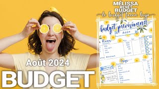 BUDGET Août nouveau support 🍋  à la bourre  mais tout va bien  enveloppecashmelissaRB [upl. by Mavra]