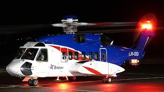 Bristow Sikorsky S92 night operations  Stord airport november 2020 [upl. by Diao]