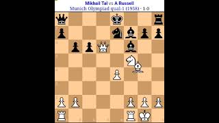 Mikhail Tal vs A Russell  Tal Chess game Tal best sacrifices Tal all famous chesstal [upl. by Wilburn]