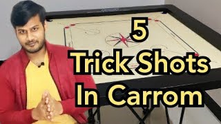 Carrom Board Trick Shots  5 Easy Trick Shots in Carrom  Learn how to play Carrom  Carrom Tutorial [upl. by Herzig]