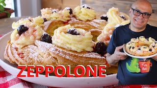 Zeppole Giganti LA ZEPPOLONA di san Giuseppe ricetta delle zeppole [upl. by Sivrad258]