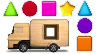 Learning Shapes Colors amp Numbers with Wooden Truck Toys  Ep1  Best Learning Videos for Toddlers [upl. by Gabler]