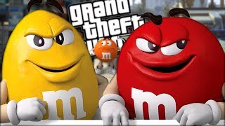 THE YELLOW MampM VS THE RED MampM CANDY MOD GTA 5 PC Mods Gameplay [upl. by Dumanian]