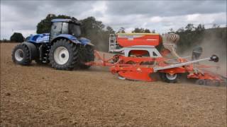 Semi davoine blanche Ardenne 2016 Ferme de la laval New Holland T8360 semoir pottinger [upl. by Nadine]