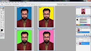 How to change background color of passport size photo in adobe photoshop 70 [upl. by Neleb]