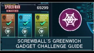 Screwball Greenwich Gadget Challenge Tokens Guide  Spider Man Remastered [upl. by Ateuqal667]