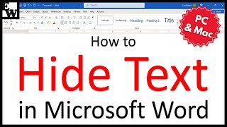 How to Hide Text in Microsoft Word PC amp Mac [upl. by Cirdet]