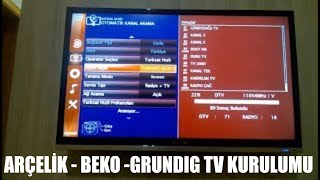 Arçelik Beko smart tv kanal arama kanal ekleme full kurulum [upl. by Nireil321]