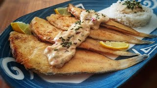 Sole meunière avec une délicieuse sauce crémeuse à léchalote et moutarde  Recette en 5 minutes [upl. by Garlinda]