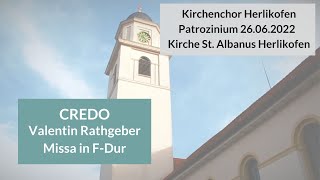 Valentin Rathgeber Missa in FDur Credo  Kirchenchor Herlikofen [upl. by Eejan]