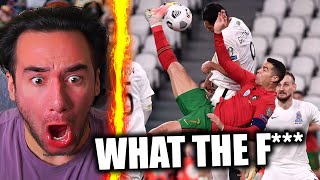 American Reacts to Christiano Ronaldo 50 Legendary Goals Impossible To Forget [upl. by Llednik]