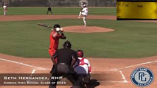 Seth Hernandez Prospect Video RHP Corona High School Class of 2025 Full Outing vs Corona [upl. by Hurff855]