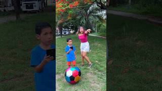 Cute child controls his sisters toy ⚽🤣👧🏻💕💜👶🏻😱 [upl. by Noyr747]